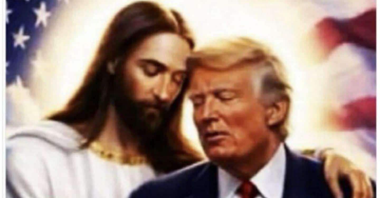 Trump posta immagine insieme a Gesù e attacca di nuovo Meloni